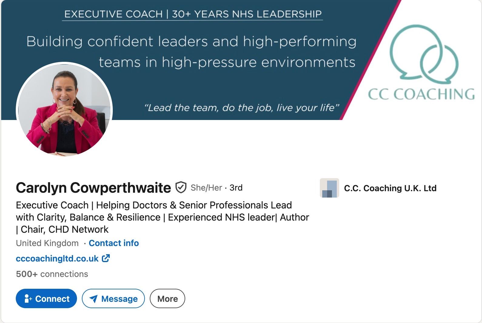 Carolyn's LinkedIn banner
