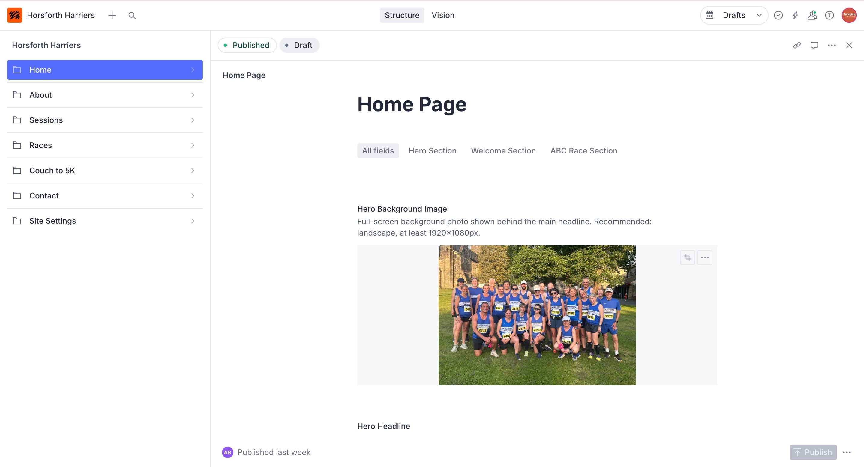 The easy-to-use CMS behind the Horsforth Harriers website