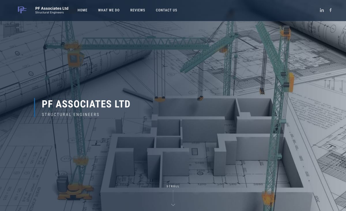 Pf Associates Ltd website on desktop